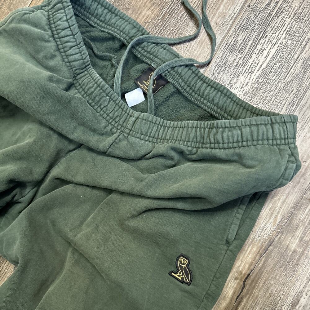 OVO Octobers Very Own Green Olive Jogger Sweatpants Size L Made in Canada Drake - Picture 2 of 9